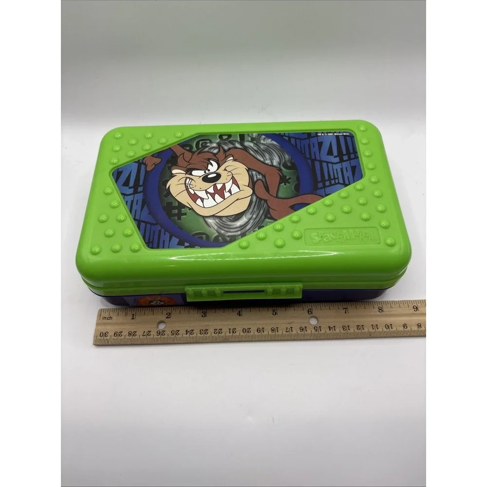 Vintage Taz Looney Tunes Pencil Box Spacemaker Warner Bros &‎ Ruler